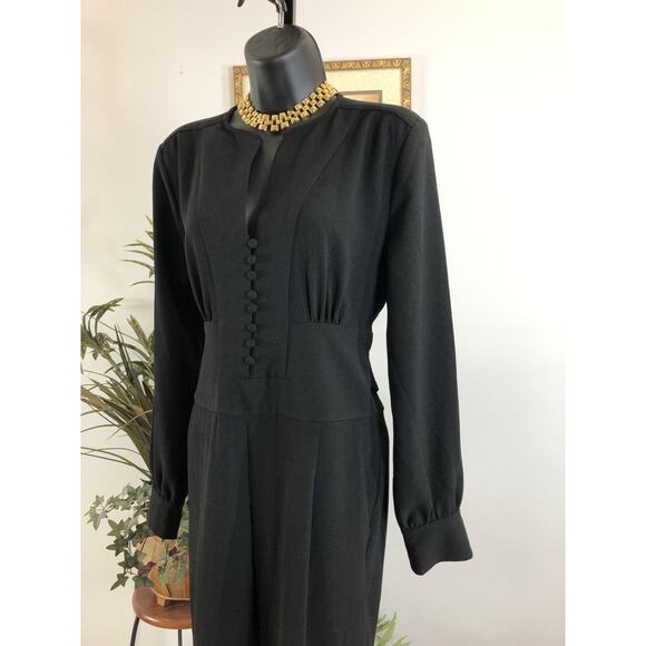 Eva Mendes Overall Jumpsuit Size 2 Long Sleeve Black Y2K Fairy Core Barbiecore - Picture 4 of 12